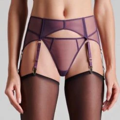 Maison Close Porte-jarretelles En Tulle - L'Amoureuse - Orchidée Violette -Maison Close Magasin porte jarretelles orchidee l amoureuse 3 1