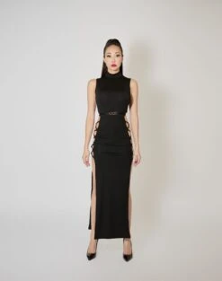 Robe Longue Ajourée Sur Les Hanches - Obsidian 9 Robe Longue Ajourée Sur Les Hanches - Obsidian -Maison Close Magasin robe longue ajouree bondage obsidian 4