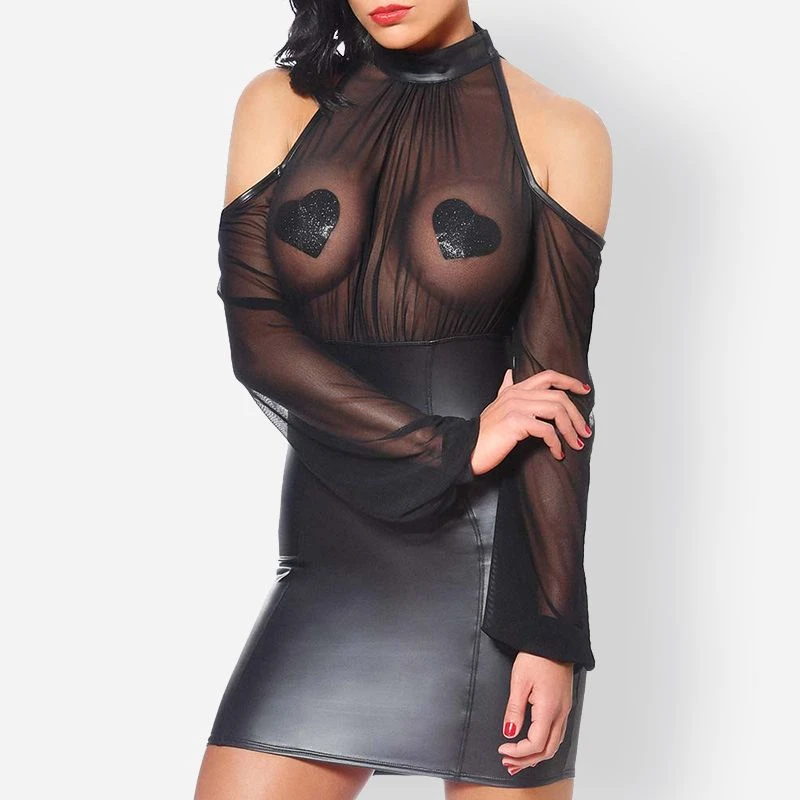 Robe En Résille Et Wetlook - Sophie 1 Robe En Résille Et Wetlook - Sophie