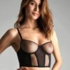 Maison Close Soutien-gorge Bustier - L'Amoureuse - Dahlia Noir