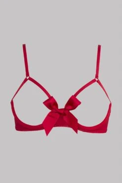 Maison Close Soutien-gorge Seins Nus - Le Petit Secret - Rouge -Maison Close Magasin sg seins nus noeud rouge ps 4