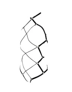 Playsuit En Lanières Satinées - Shibari Noire -Maison Close Magasin shibari playsuit black 3