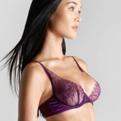 Maison Close Soutien-gorge Balconnet - Villa Satine - Violet -Maison Close Magasin soutien gorge corbeille villa satine violet 3