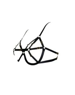 Soutien-gorge Cage D-Ring - Bondage Bodywear -Maison Close Magasin soutien gorge d ring cage bra noir profil