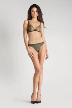 Maison Close Soutien-gorge Foulard En Dentelle Et Soie - Rendez-vous Kaki -Maison Close Magasin soutien gorge foulard rdv kaki 2