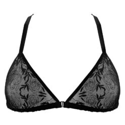 Soutien-gorge Triangle En Tulle Brodé Avec Bijou Argent - Maaya