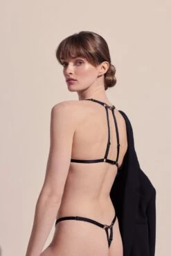 Soutien-gorge Triangle En Tulle Brodé Avec Bijou Argent - Maaya -Maison Close Magasin soutien gorge triangle maaya 5