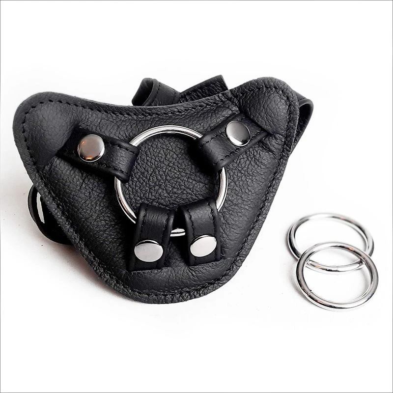 Harnais Pour Gode-ceinture Avec Plastron Amovible Et Attaches D-Ring - Cuir Souple Noir 3 Harnais Pour Gode-ceinture Avec Plastron Amovible Et Attaches D-Ring - Cuir Souple Noir – Image 3