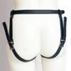 Harnais Pour Gode-ceinture Avec Plastron Amovible - Cuir Souple Noir
