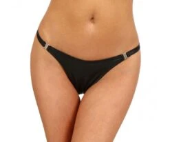 String En Wetlook Dégrafable Avec Attaches Strass -Maison Close Magasin string degrafable wetlook strass 3