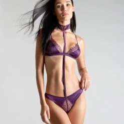 Maison Close String Avec Harnais Amovible - Villa Satine - Violet