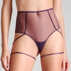 Maison Close String Taille Haute - L'Amoureuse - Orchidée Violette -Maison Close Magasin string haut l amoureuse orchidee 4