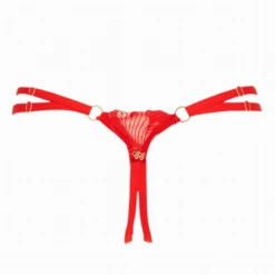 String Ouvert En Dentelle Rouge - Libertine