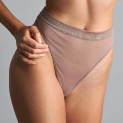 Maison Close String Taille Haute - Corps à Corps - Taupe
