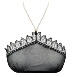 Top En Tulle Et Dentelle De Calais Avec Collier De Perles - Kyoto -Maison Close Magasin top kyoto collier perles 1