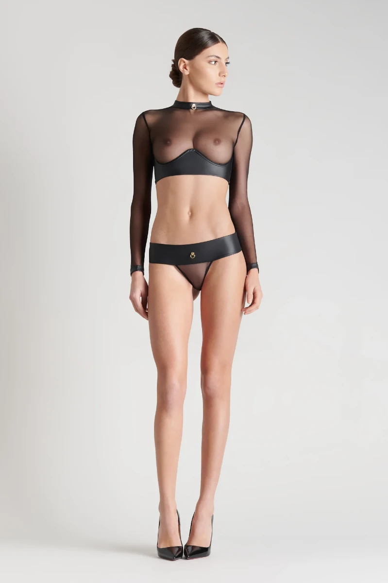 Maison Close Top Manches Longues - Chambre Noire Or 1 Maison Close Top Manches Longues - Chambre Noire Or