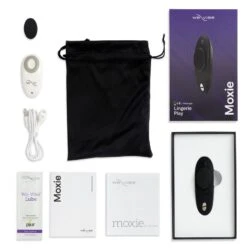 We-Vibe Galet Vibrant Aimanté Et Télécommandé Moxie - Noir -Maison Close Magasin wvi moxie satin black product image flatlay